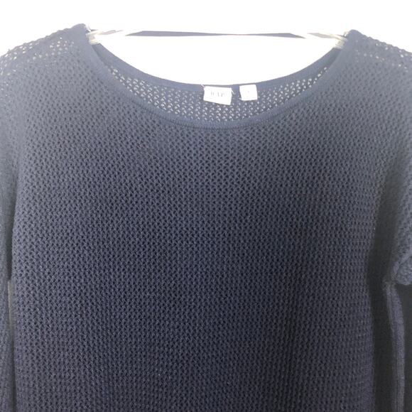 Gap Bell Sleeve Mesh Blue Pullover Sweater Size S - Picture 3 of 11